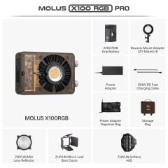 Zhiyun Molus X100 RGB 100W Taşınabilir LED Işık Pro Paket